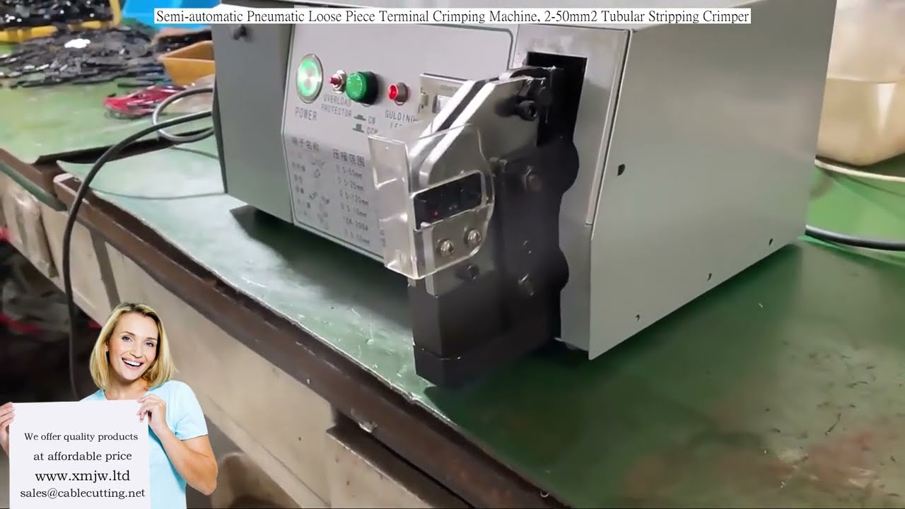 Semi-Automatic Pneumatic Loose Piece Terminal Crimping Machine, 2-50mm² Tubular Stripping Crimper