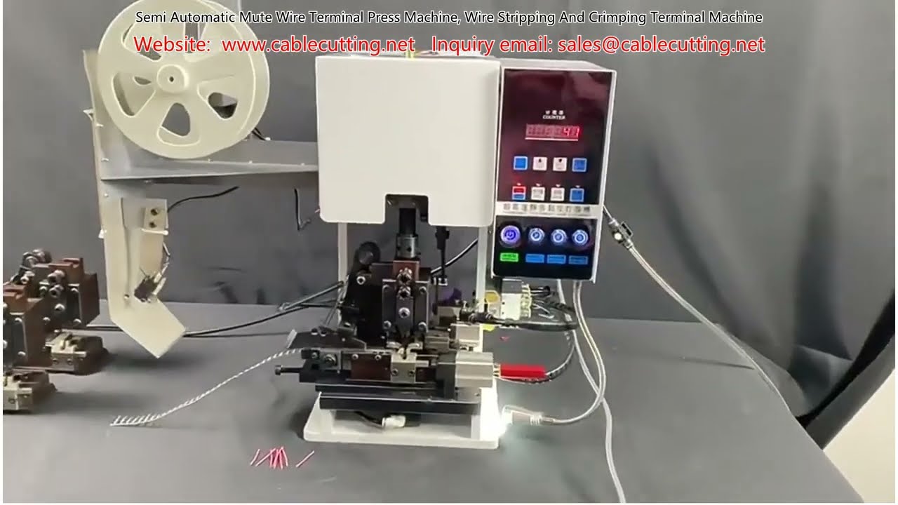 Semi-Automatic Mute Wire Terminal Press Machine | Wire Stripping and Crimping Terminal Machine