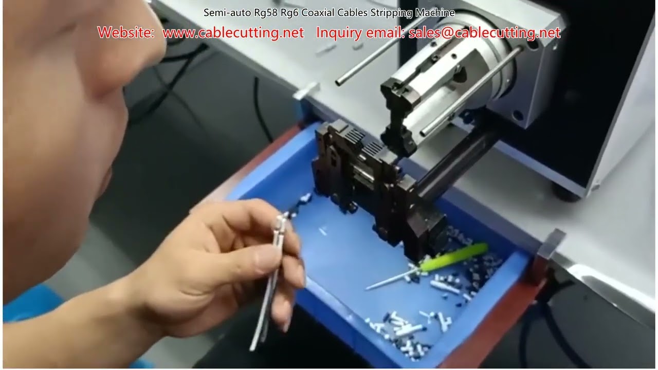 Semi-Automatic RG-58 RG-6 Coaxial Cable Stripping Machine