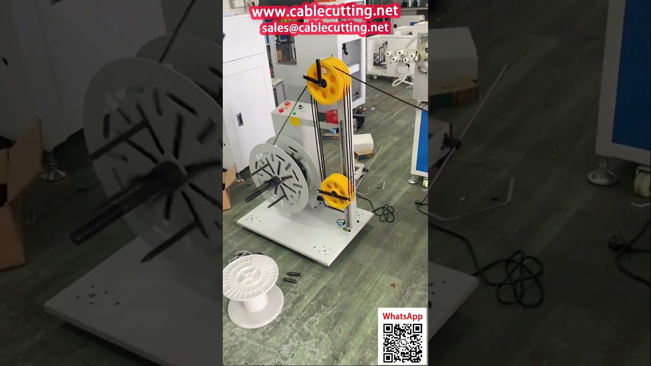 Cable Coiling and Tying Machine with Counter for Large and Small Spools