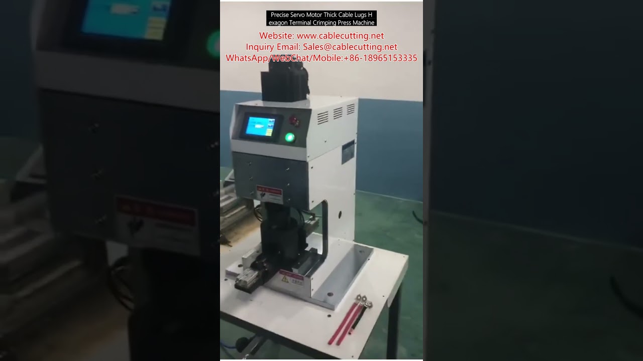 Precise Servo Motor Thick Cable Lugs Hexagon Terminal Crimping Press Machine