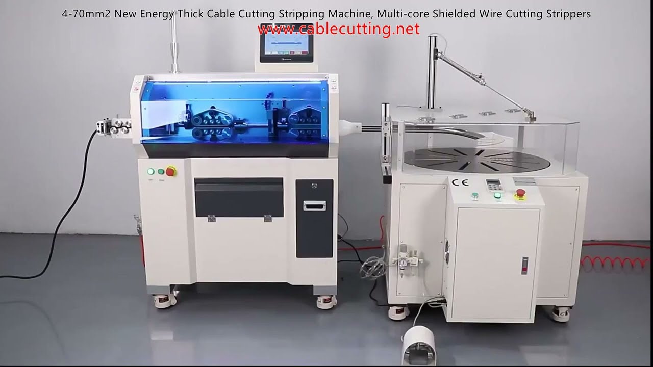 4 70mm2 New Energy Thick Cable Cutting Stripping Machine, Multi core Shielded Wire Cutting Strippers