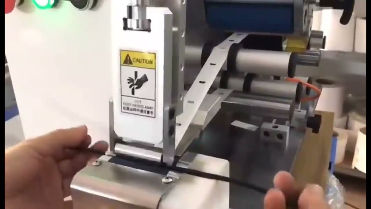 Semi-Automatic Wire Roll Labeling Machine | Wire Wrap Label Applicator